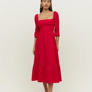 Reformation Cyprus Dress Cherry Red